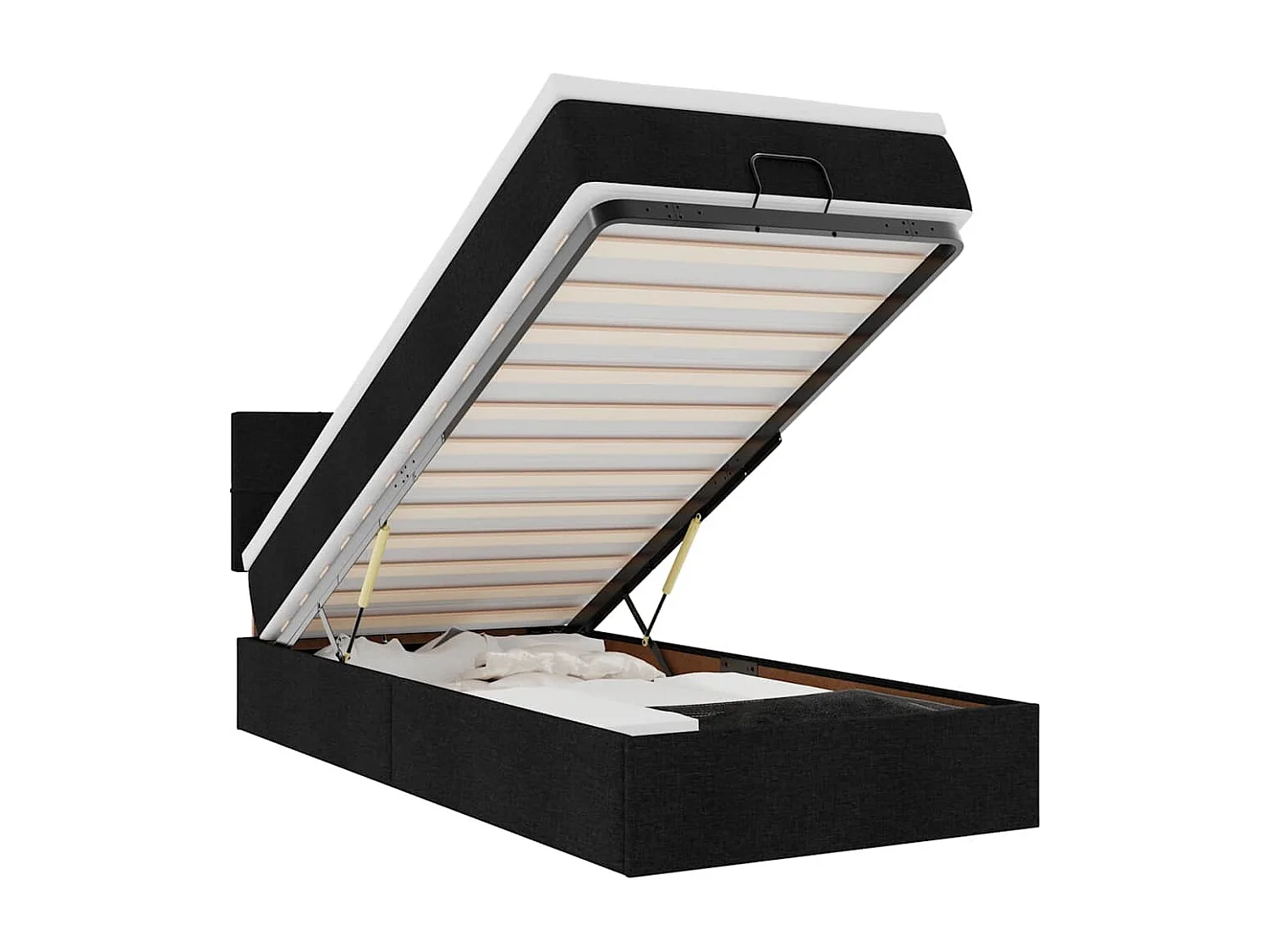 Bed met matras 90x200 cm stof zwart