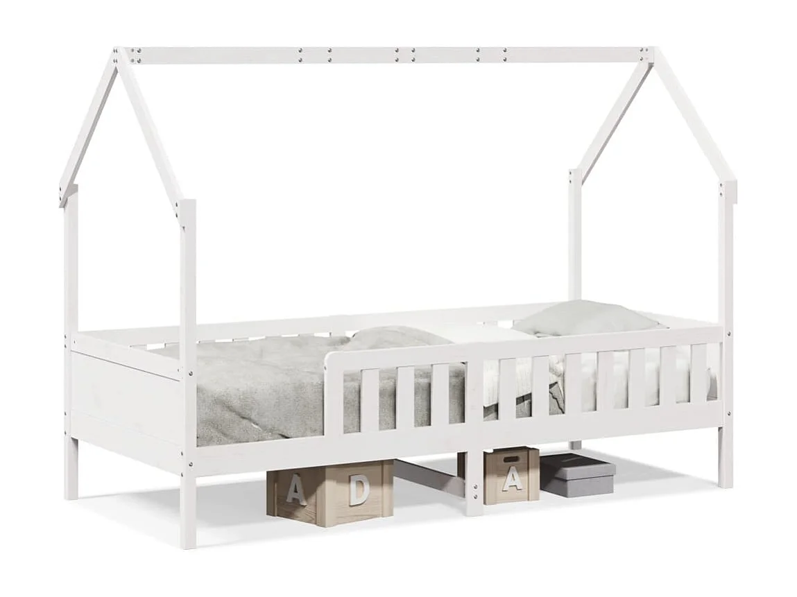 Bedhuis wit massief grenenhout 90x190 cm