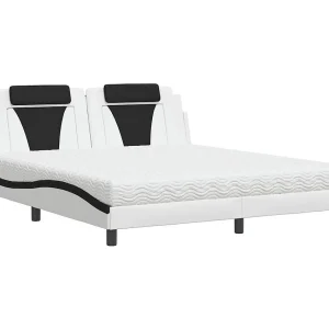 Bed "Viana" met matras kunstleer wit en zwart 180×200 cm Bed "Viana" met matras kunstleer wit en zwart 180×200 cm