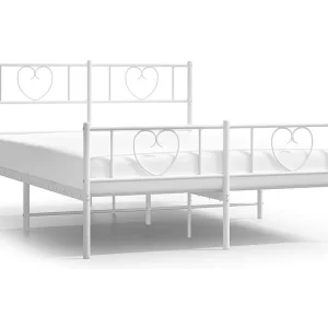 Bedframe met hoofd- en voeteneinde metaal wit 120 x 190 cm Bedframe met hoofd- en voeteneinde metaal wit 120 x 190 cm