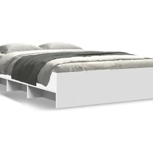 Bedframe bewerkt hout wit 120×190 cm Bedframe bewerkt hout wit 120×190 cm