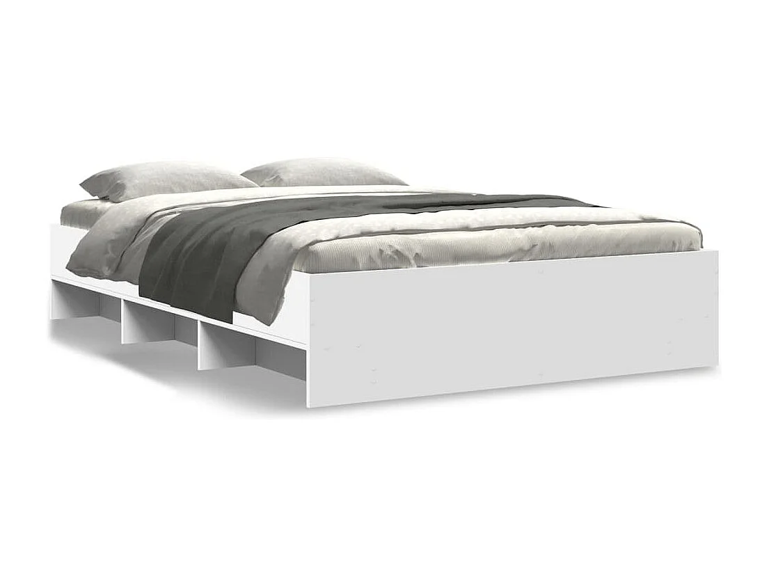 Bedframe bewerkt hout wit 120x190 cm