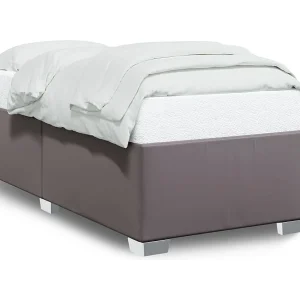 Bedframe kunstleer grijs 80×200 cm