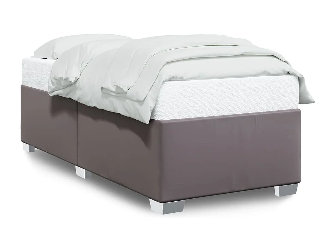 Bedframe kunstleer grijs 80x200 cm