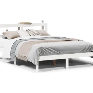 Bedframe zonder matras massief grenenhout wit 160×200 cm Bedframe zonder matras massief grenenhout wit 160×200 cm