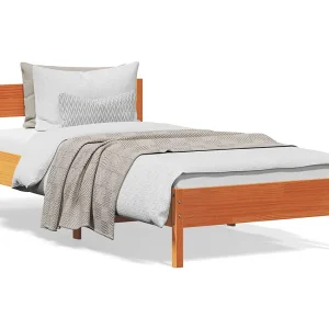 Bedframe zonder matras massief grenenhout wasbruin 90×200 cm Bedframe zonder matras massief grenenhout wasbruin 90×200 cm