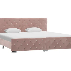 Bedframe fluweel roze 180×200 cm