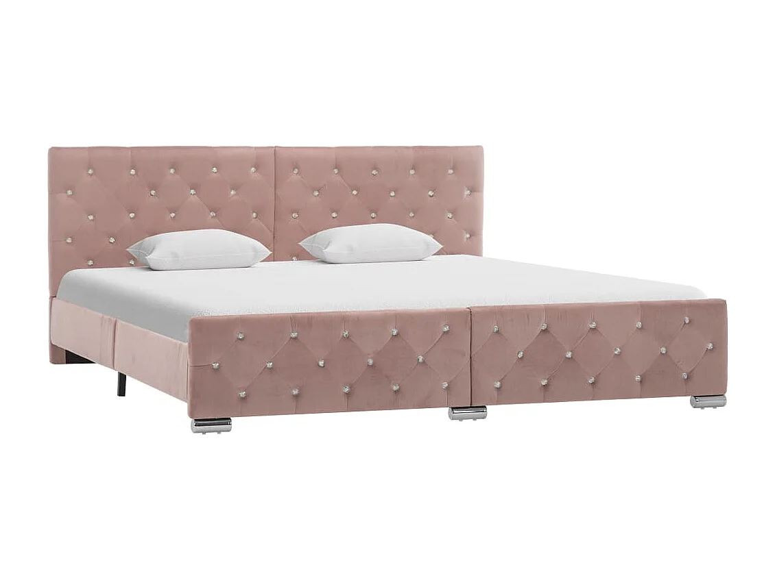 Bedframe fluweel roze 180x200 cm