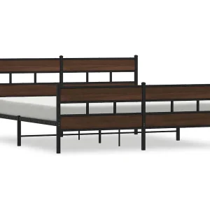 Bedframe zonder matras metaal bruin eikenkleur 180×200 cm