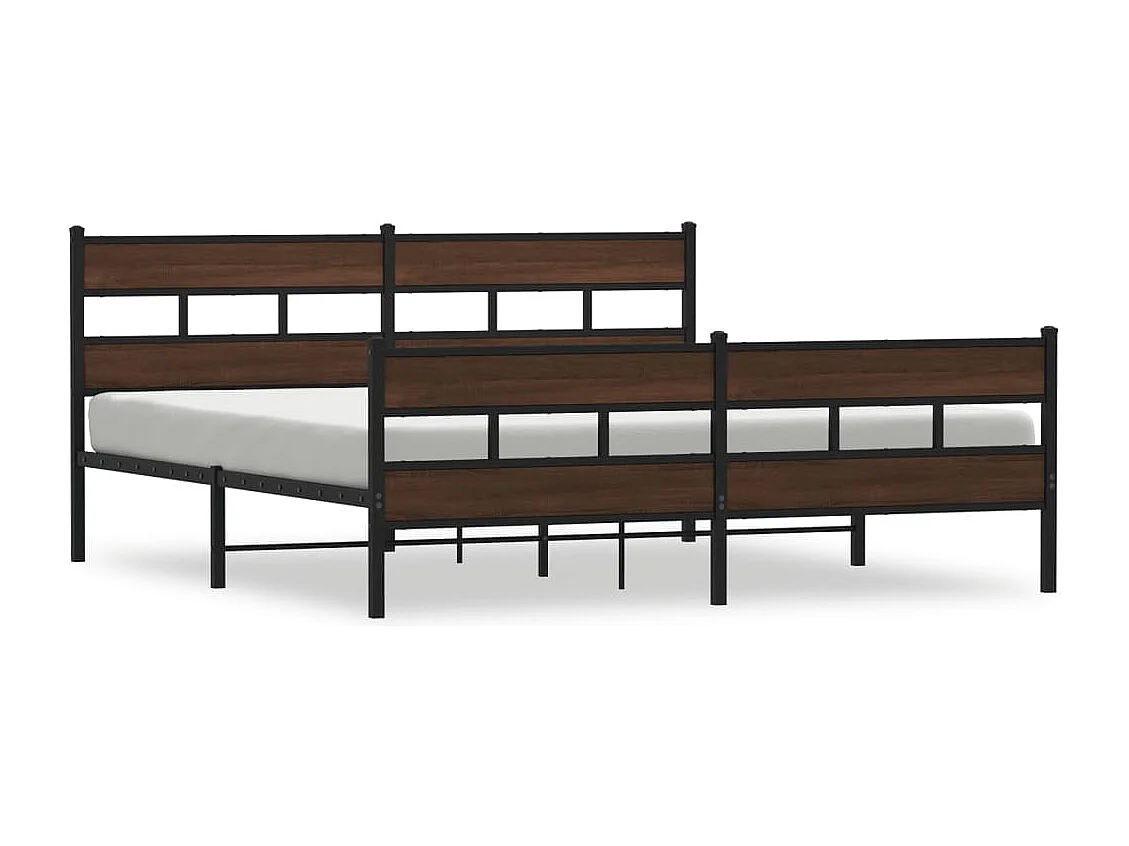 Bedframe zonder matras metaal bruin eikenkleur 180x200 cm