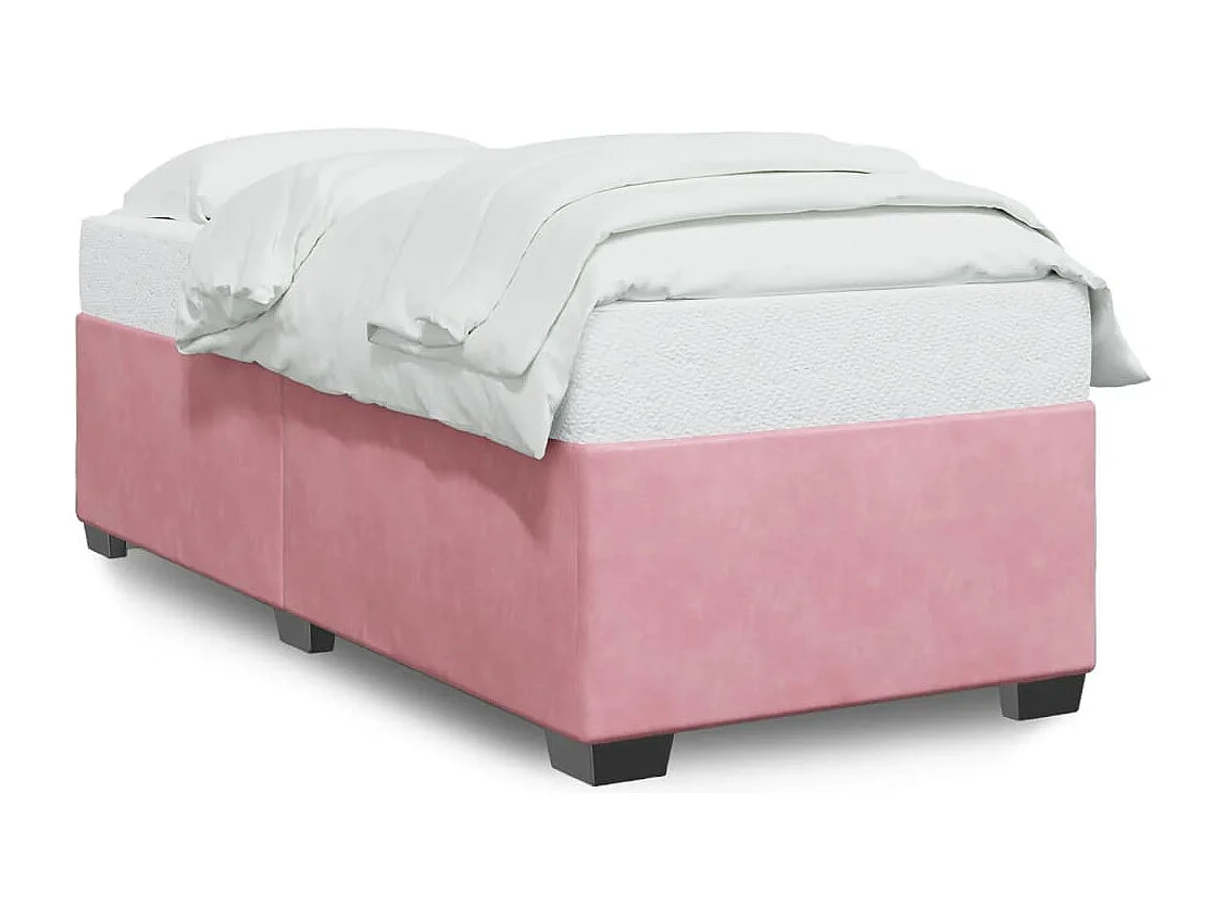 Bedframe fluweel roze 100x200 cm