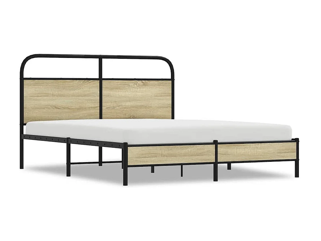 Bedframe zonder matras bewerkt hout sonoma eikenkleur 160x200cm