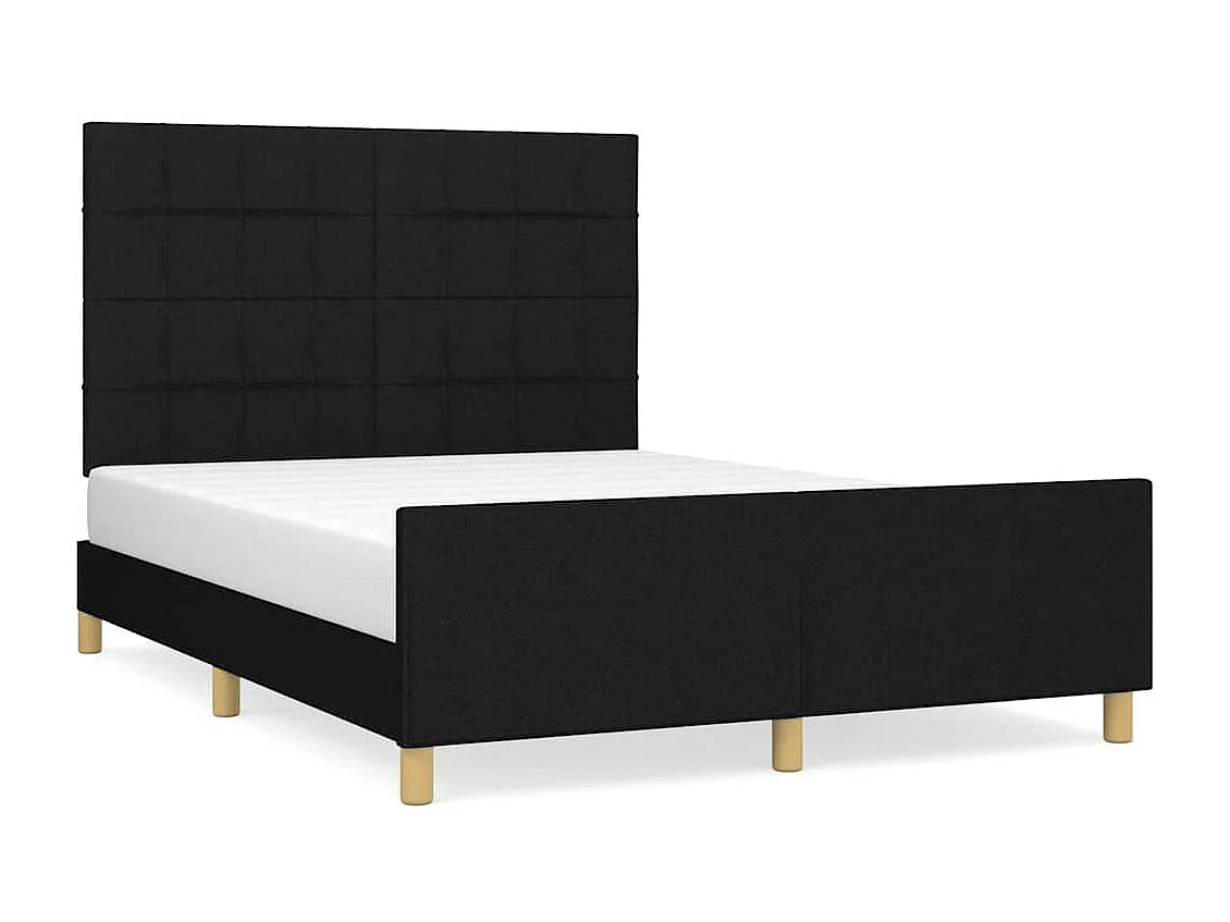 Bedframe zonder matras stof zwart 140x190 cm