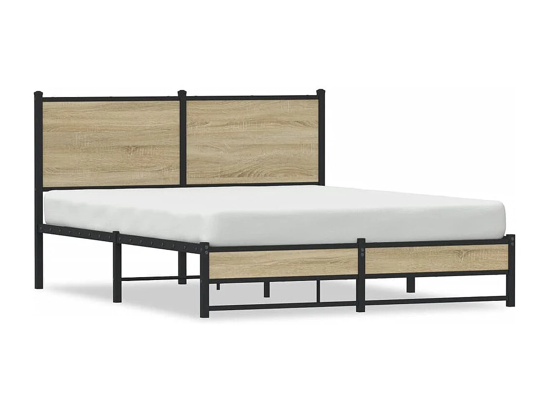 Bedframe zonder matras metaal sonoma eikenkleurig 140x200 cm