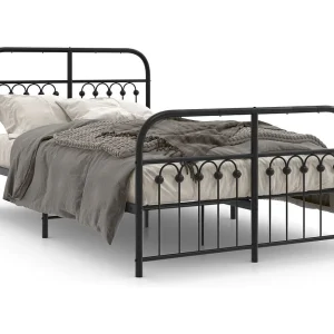 Bedframe met hoofd- en voeteneinde metaal zwart 120×190 cm Bedframe met hoofd- en voeteneinde metaal zwart 120×190 cm