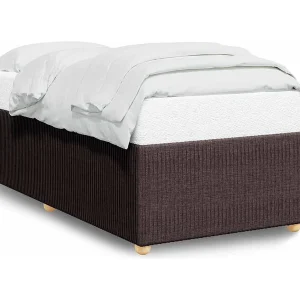 Bedframe zonder matras 90×190 cm stof donkerbruin