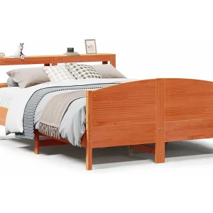 Bedframe zonder matras massief grenenhout wasbruin 160×200 cm Bedframe zonder matras massief grenenhout wasbruin 160×200 cm