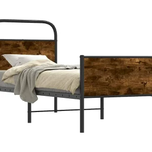 Bedframe zonder matras bewerkt hout sonoma eikenkleur 80×200 cm Bedframe zonder matras bewerkt hout sonoma eikenkleur 80×200 cm