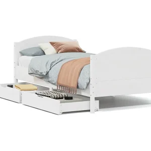 Bedframe zonder matras massief grenenhout wit 90×200 cm Bedframe zonder matras massief grenenhout wit 90×200 cm