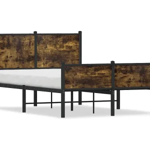 Bedframe zonder matras metaal gerookt eikenkleurig 120×190 cm
