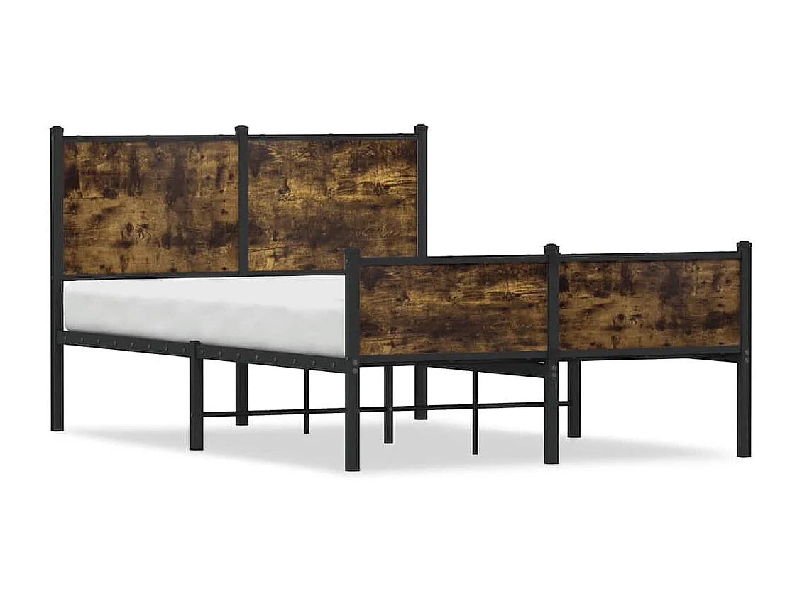 Bedframe zonder matras metaal gerookt eikenkleurig 120x190 cm