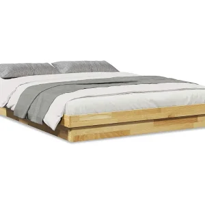 Bedframe zonder matras 160×200 cm massief hout eiken Bedframe zonder matras 160×200 cm massief hout eiken
