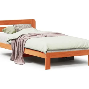 Bedframe zonder matras massief grenenhout wasbruin 90×190 cm Bedframe zonder matras massief grenenhout wasbruin 90×190 cm