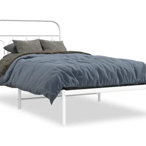 Bedframe met hoofdbord metaal wit 100×190 cm Bedframe met hoofdbord metaal wit 100×190 cm