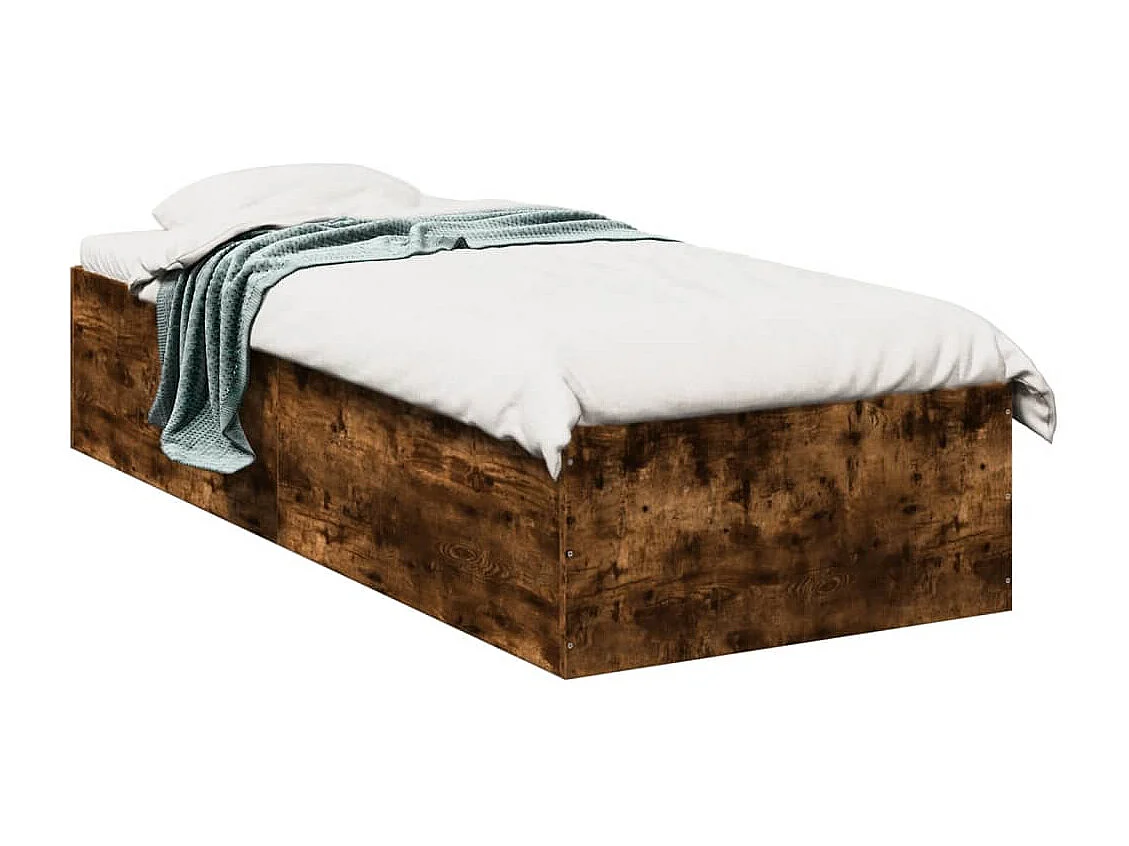Bedframe bewerkt hout gerookt eikenkleurig 100x200 cm