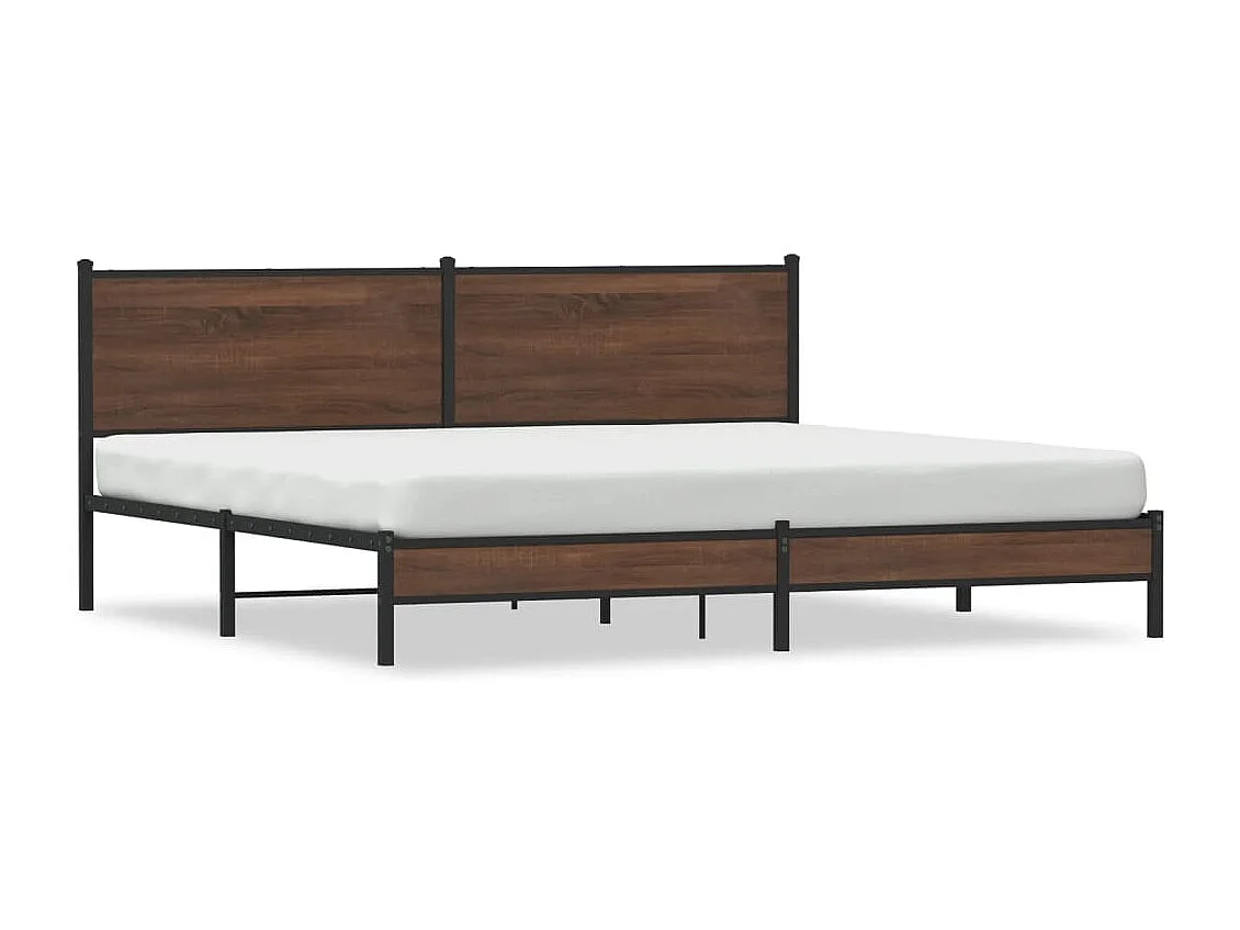 Bedframe zonder matras metaal bruin eikenkleur 193x203 cm