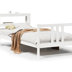 Bedframe met hoofdeinde zonder matras 90×200 cm wit Bedframe met hoofdeinde zonder matras 90×200 cm wit