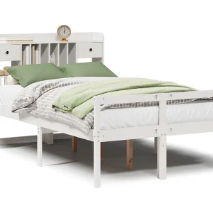 Bed met boekenkast zonder matras grenenhout wit 135×190 cm Bed met boekenkast zonder matras grenenhout wit 135×190 cm