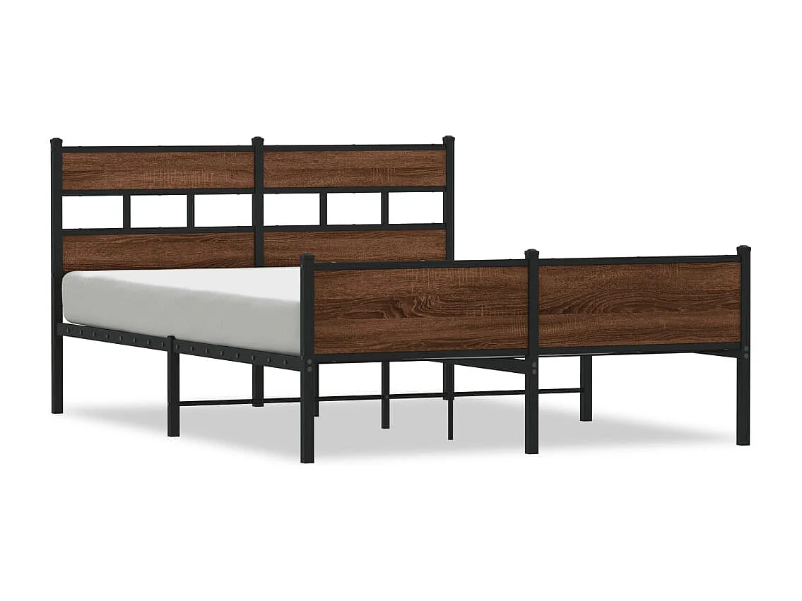Bedframe zonder matras bewerkt hout bruin eikenkleur 137x190 cm