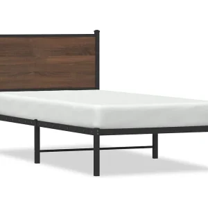 Bedframe zonder matras metaal bruin eikenkleurig 90×190 cm Bedframe zonder matras metaal bruin eikenkleurig 90×190 cm