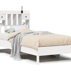 Bed met boekenkast zonder matras grenenhout wit 75×190 cm Bed met boekenkast zonder matras grenenhout wit 75×190 cm