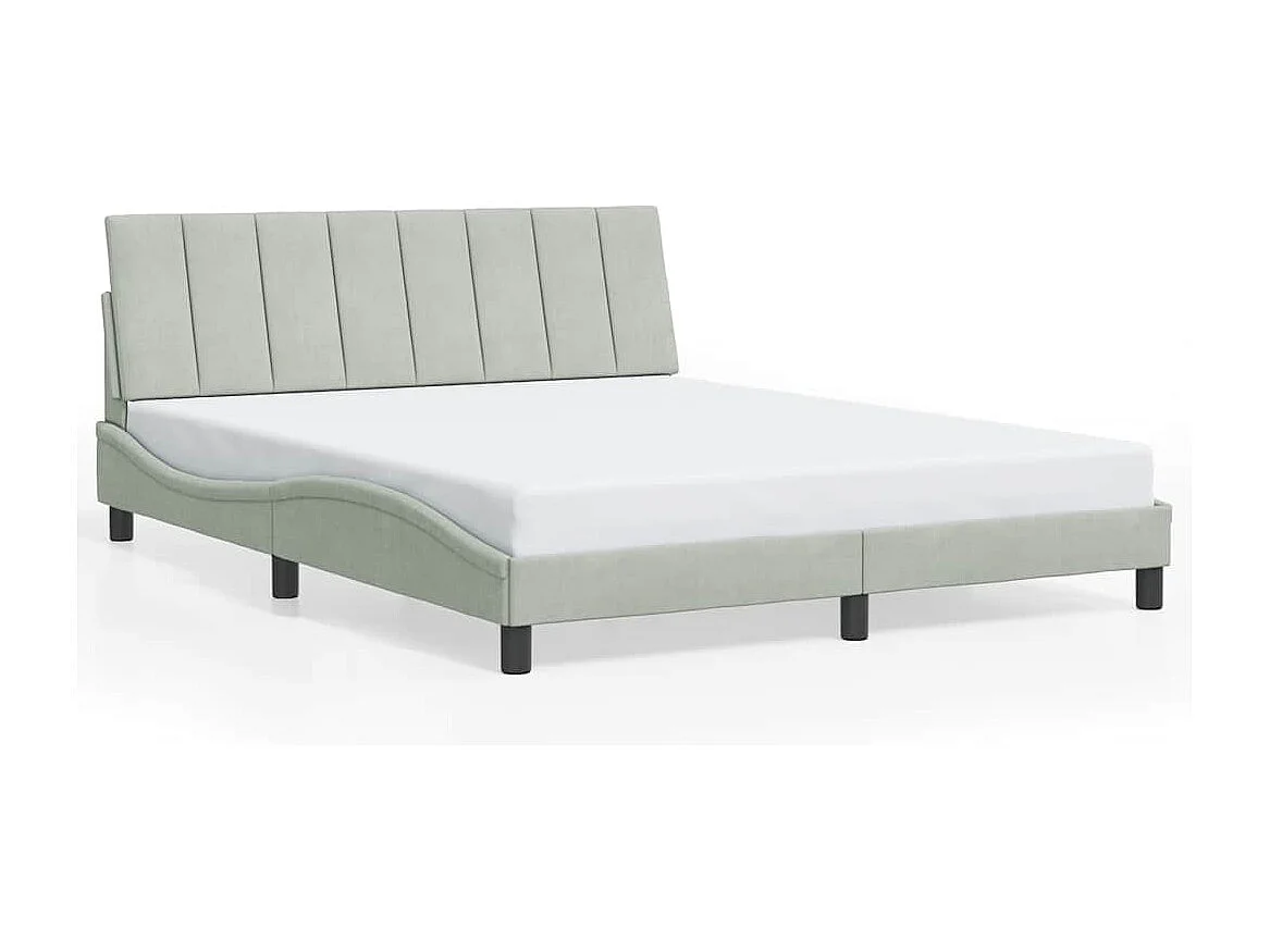 Bedframe zonder matras "Hanko" 160x200 cm fluweel lichtgrijs