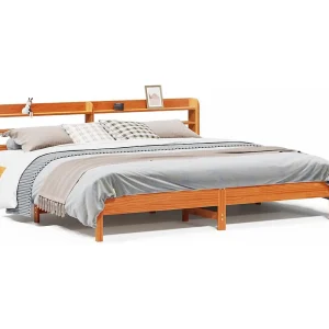 Bedframe zonder matras massief grenenhout wasbruin 180×200 cm Bedframe zonder matras massief grenenhout wasbruin 180×200 cm