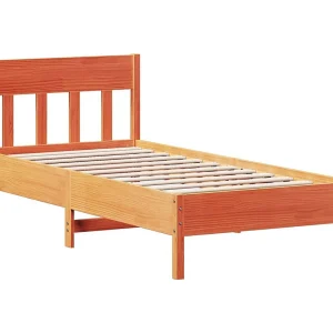 Bedframe zonder matras massief grenenhout wasbruin 100×200 cm Bedframe zonder matras massief grenenhout wasbruin 100×200 cm