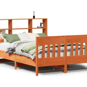Bedframe zonder matras massief grenenhout wasbruin 160×200 cm Bedframe zonder matras massief grenenhout wasbruin 160×200 cm