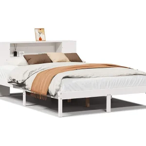 Bed met boekenkast zonder matras grenenhout wit 135×190 cm Bed met boekenkast zonder matras grenenhout wit 135×190 cm