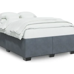 Bedframe zonder matras 140×190 cm fluweel donkergrijs Bedframe zonder matras 140×190 cm fluweel donkergrijs