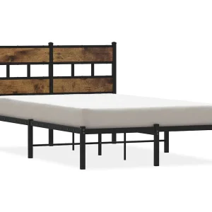 Bedframe zonder matras metaal gerookt eikenkleurig 120×200 cm