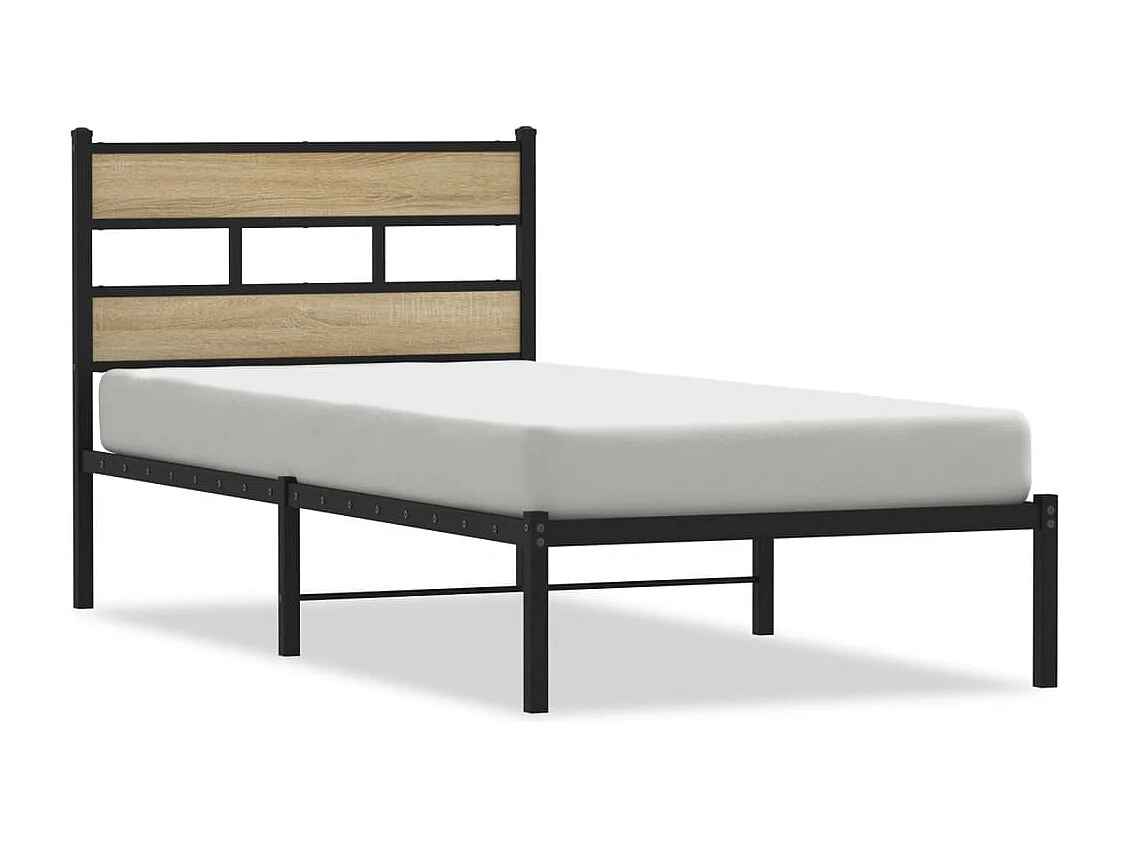 Bedframe zonder matras metaal sonoma eikenkleurig 107x203 cm