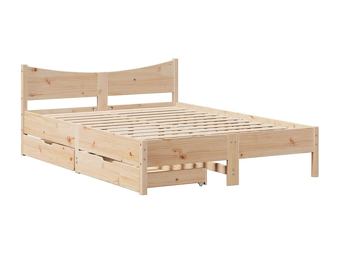 Bedframe met lades massief grenenhout 120x190 cm