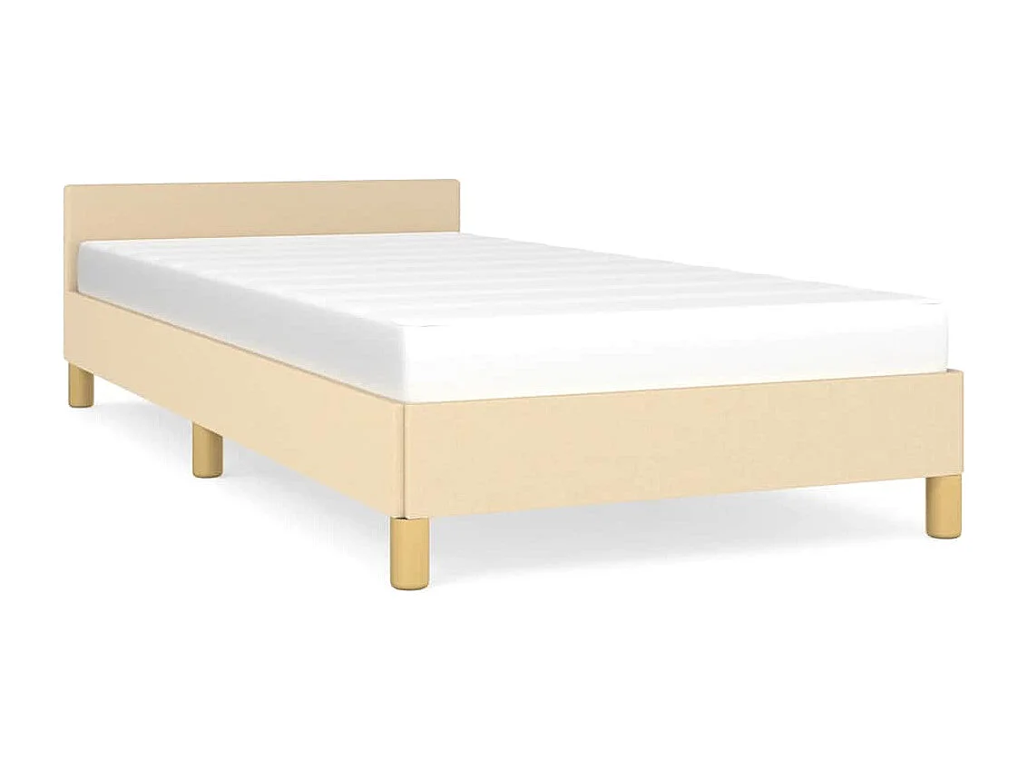 Bedframe zonder matras 100x200 cm stof crèmekleurig
