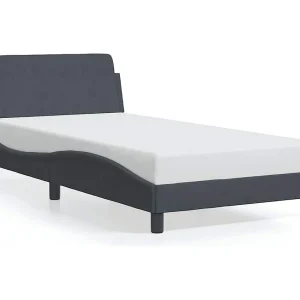 Bedframe "Dover" 100×200 cm fluweel donkergrijs Bedframe "Dover" 100×200 cm fluweel donkergrijs