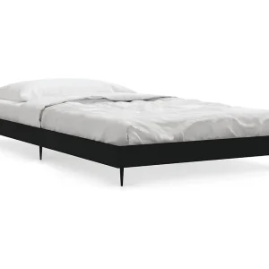 Bedframe bewerkt hout zwart 100×200 cm