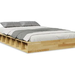 Bedframe zonder matras 120×200 cm massief hout eiken