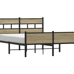 Bedframe zonder matras metaal sonoma eikenkleurig 160×200 cm Bedframe zonder matras metaal sonoma eikenkleurig 160×200 cm