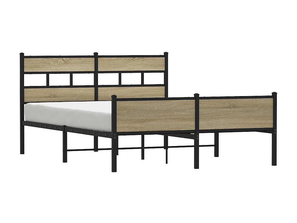 Bedframe zonder matras metaal sonoma eikenkleurig 160x200 cm